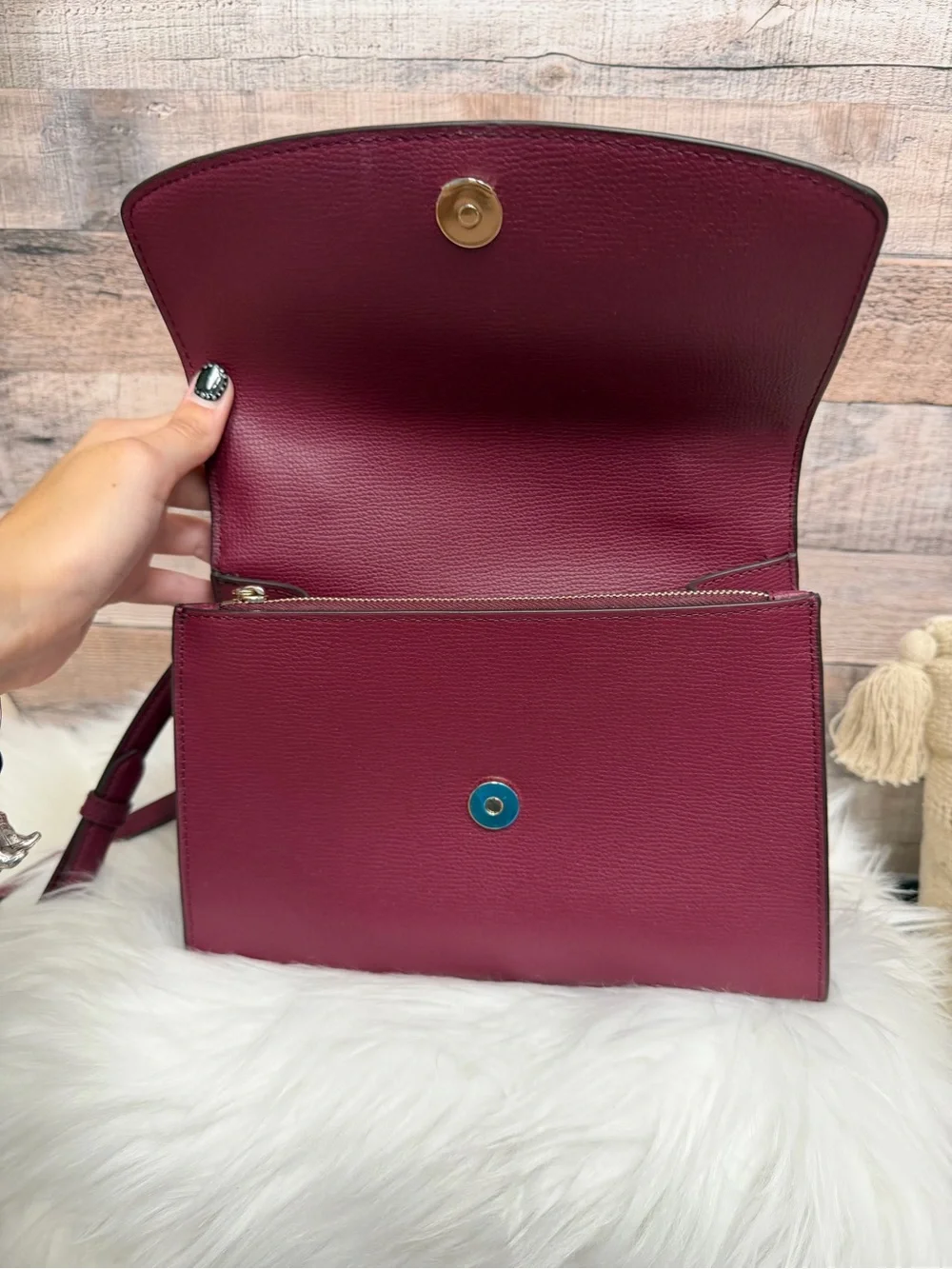 Kate Spade Maroon/Burgundy Leather Top Handle Satchel